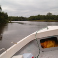 IM004140 Per boot over de New River naar Lamanai