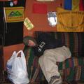 IMG 8640 John erg moe terug in de Refugio Huayna Potosi
