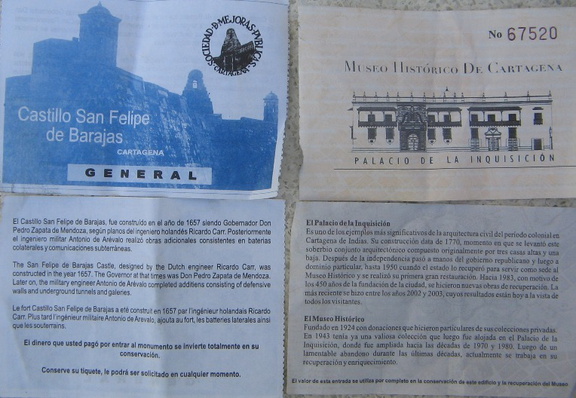 IMG 8146 Museumkaartjes Cartagena