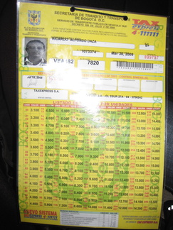 2008 Pan-Col 1083 - De vaste taxiprijzen in Bogota