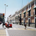 Puebla straat met zon